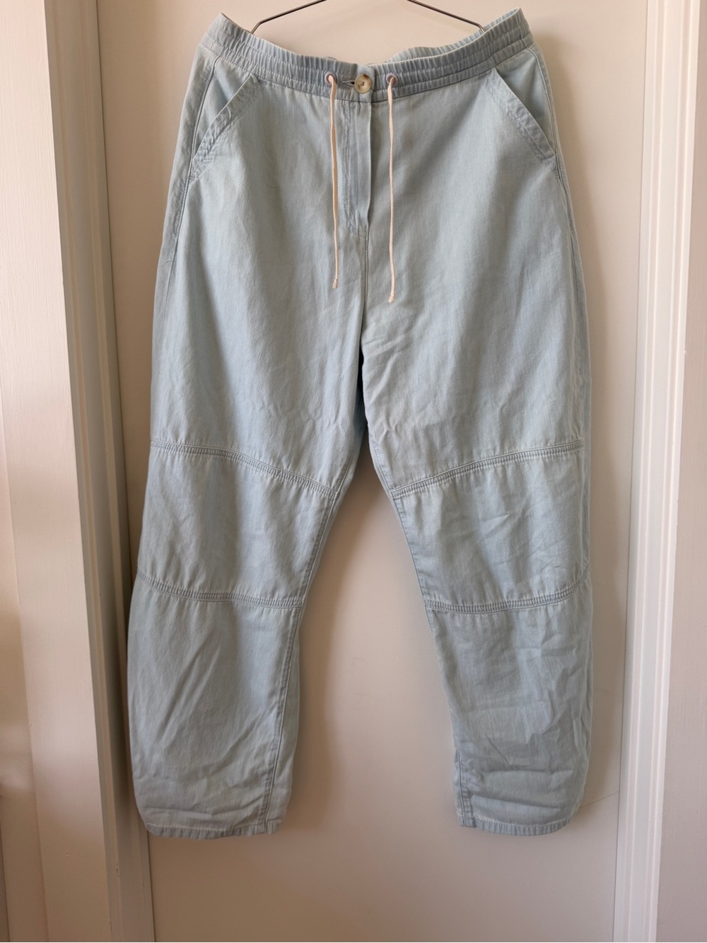 La Ligne_ Dorian Cotton Chambray Barrel Leg Pants, M, like new - Picture 7 of 9